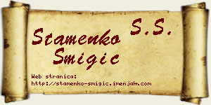 Stamenko Šmigić vizit kartica